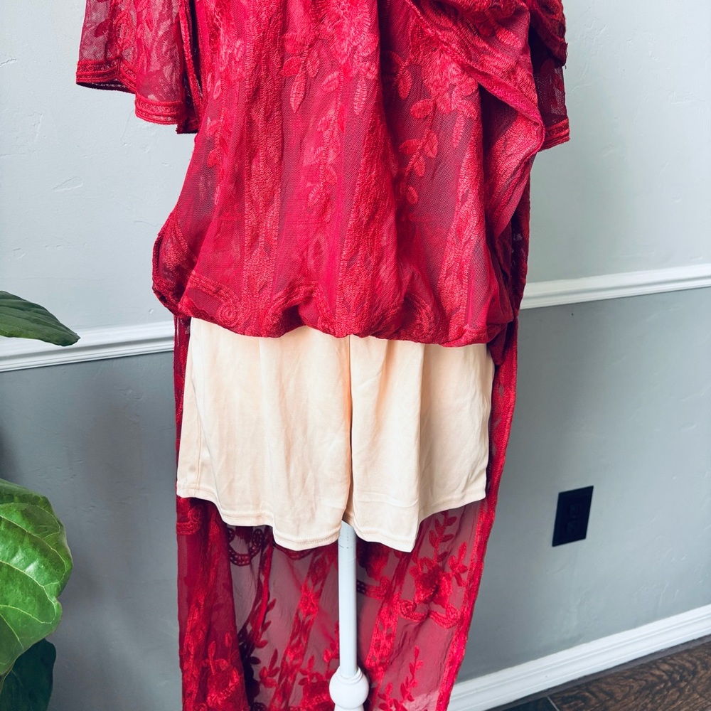 Haute Monde Scarlet Lace Dress | Red | Size L - Picture 5 of 9